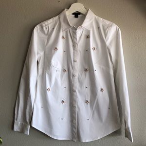 Ann Taylor Embellished Button Down